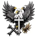 Maltese cross and eagle  tattoo design idea