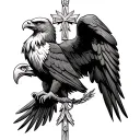 Maltese cross and eagle  tattoo design idea