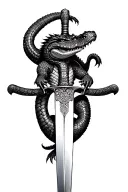 alligator samurai sword tattoo design idea