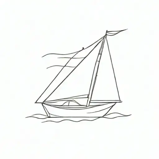 sailing boat tattoo design idea
