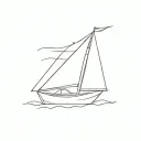 sailing boat tattoo design idea