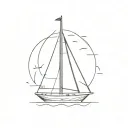 sailing boat tattoo design idea