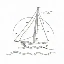 sailing boat tattoo design idea