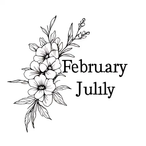 February January July June April Birth Flower Bouquet tattoo design idea