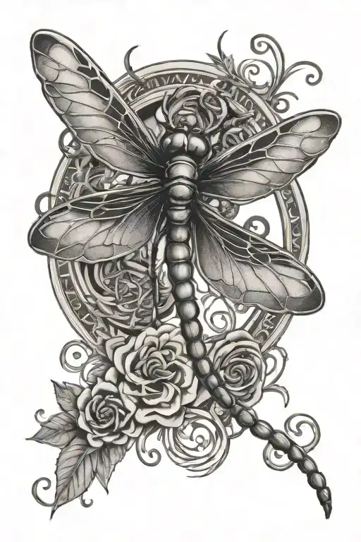 Coheed and Cambria dragonfly and logo incorporated tattoo design idea