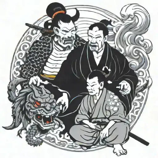 raijin and fujin tattoo design idea