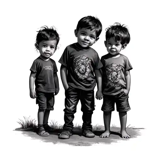 Grandkids tattoo design idea