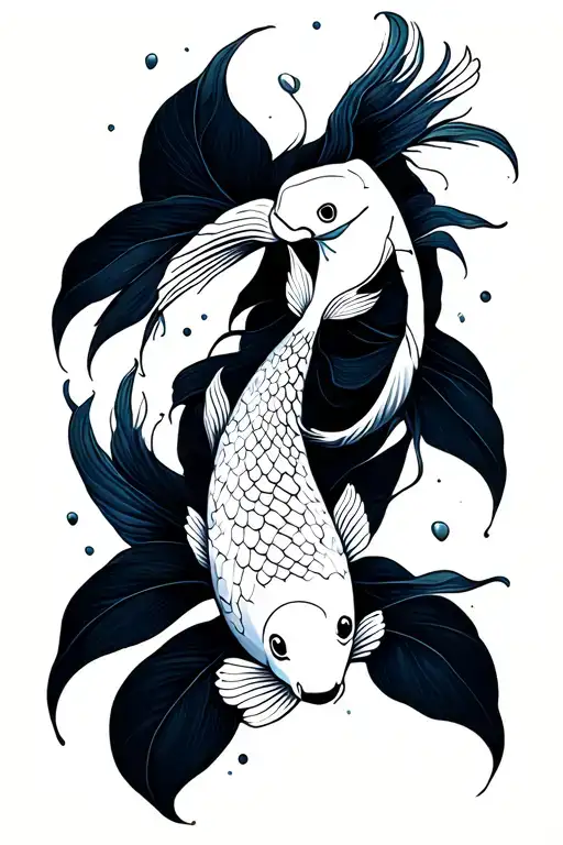 Tattoo that represents that i am strong, balance, care for my family, discipline, adventure, koi fish, adaptive tattoo design idea