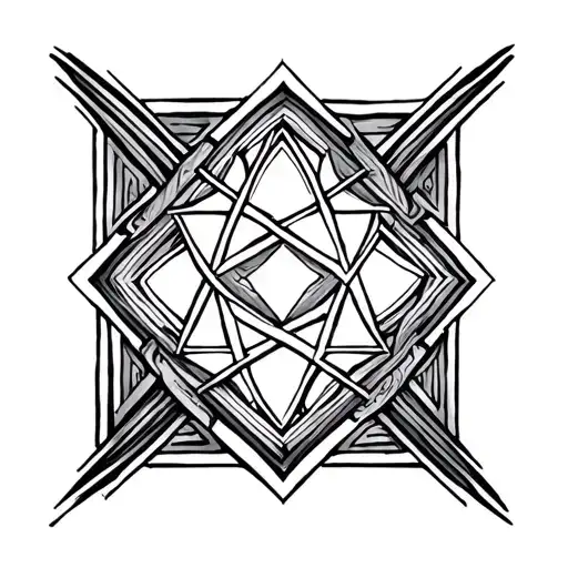 hexagram only tattoo design idea