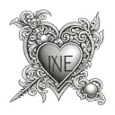 Pearls heart June 26 2021 In Roman Numerals tattoo design idea