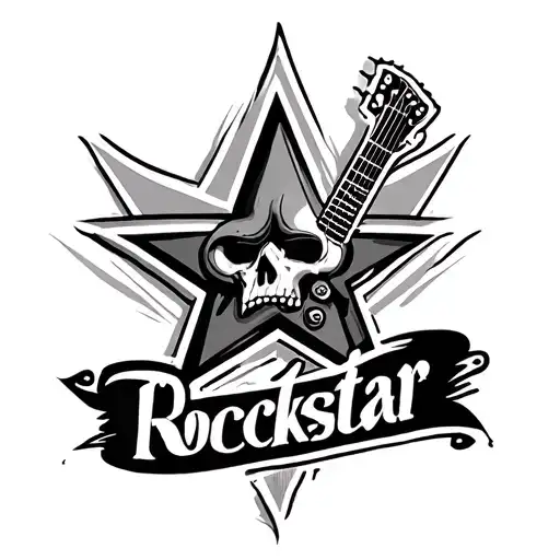 Rockstar's inscription tattoo design idea