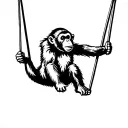 monkey swinging tattoo design idea