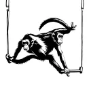 monkey swinging tattoo design idea