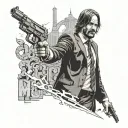 john wick tattoo design idea