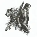 john wick tattoo design idea