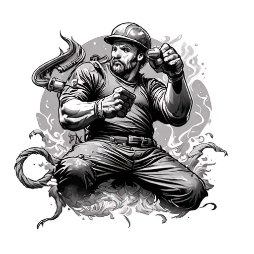 hvac refrigeration engineer battling a mythical tattoo design idea