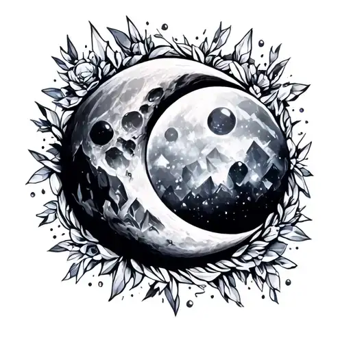 crystal moons tattoo design idea