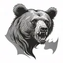 bear face with open jaw tattoo design idea