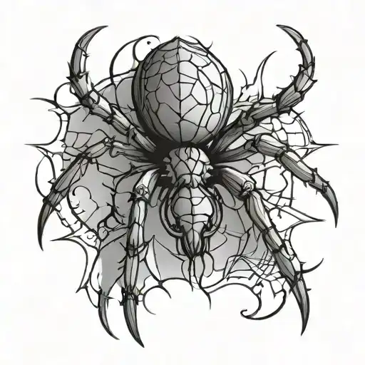 spider gothic tattoo design idea