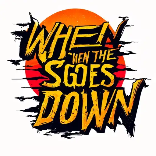 "when the sun goes down" sunset tattoo design idea