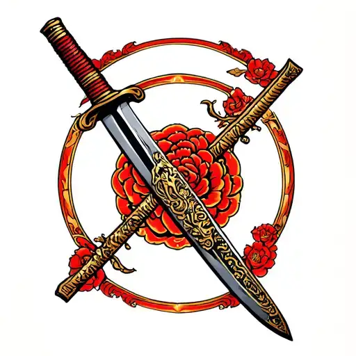 A Chinese sword tattoo design idea
