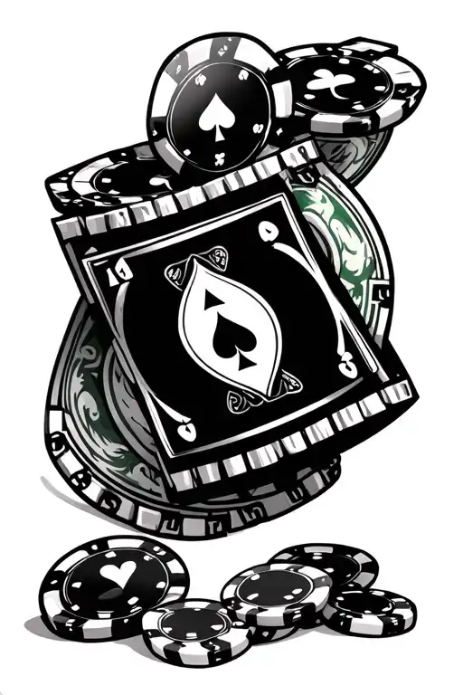 Gambling Poker Money Casino tattoo design idea