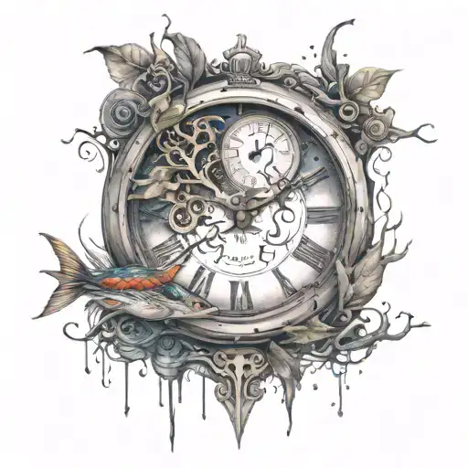 time fading away tattoo design idea