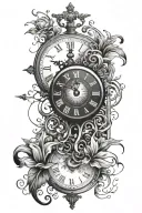 Birth Clock tattoo design idea