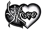 Fuck Love symbol tattoo design idea