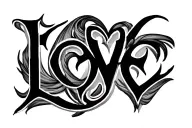 Fuck Love symbol tattoo design idea