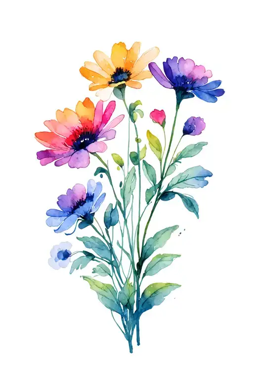 may flowers,April flowers, June flowers growing together to represent my children. tattoo design idea