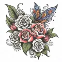 la phrase " no rain no flowers" tattoo design idea