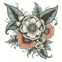 la phrase " no rain no flowers" tattoo design idea
