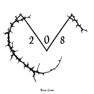 grape vine and crown of thorns roman numerals  year 2008 in the middle tattoo design idea
