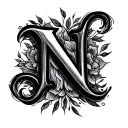 Cursive N tattoo design idea