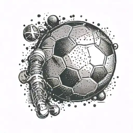 stipple football tattoo design idea