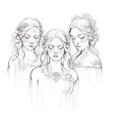 three fates cutting the threat tattoo design idea