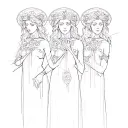three fates cutting the threat tattoo design idea
