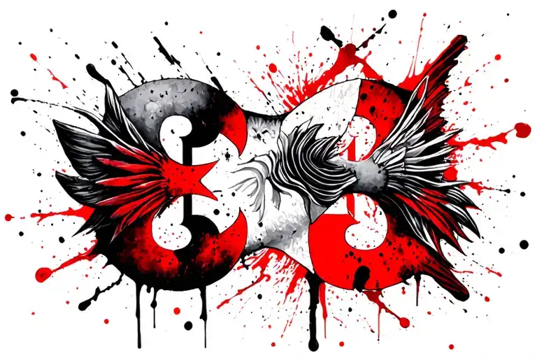 Teresa Pisces symbol intertwined tattoo design idea