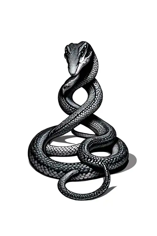 snake wrapped tattoo design idea