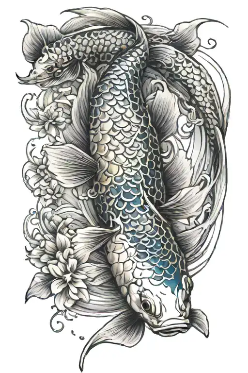 beautiful koi fish tattoo design idea