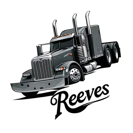 "Reeves" 18 wheeler tattoo design idea