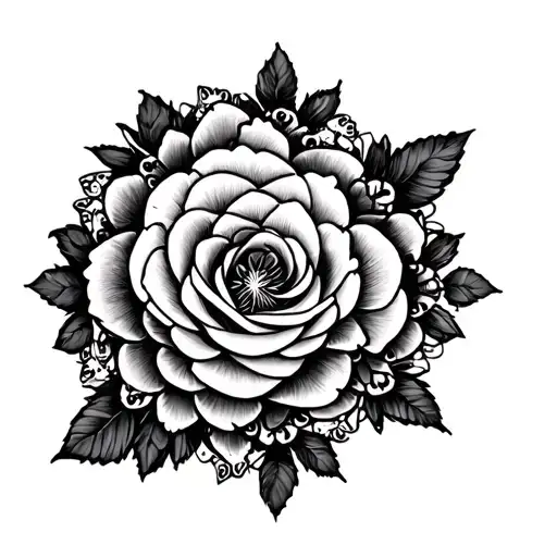 mandala design with roses tattoo design idea