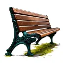 park bench facing forward tattoo design idea