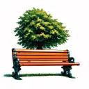 park bench facing forward tattoo design idea