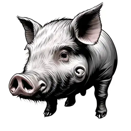 Pig tattoo design idea
