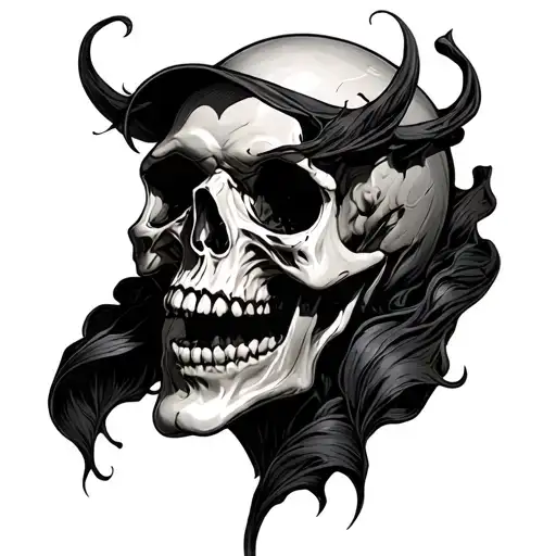 vampiric skulls tattoo design idea