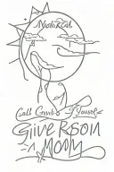 Noah kahan call your mom, "give yourself a reason" written in cursive underneath a half sun tattoo design idea