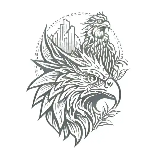 Eagle & wolf tattoo design idea