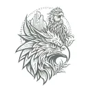 Eagle & wolf tattoo design idea